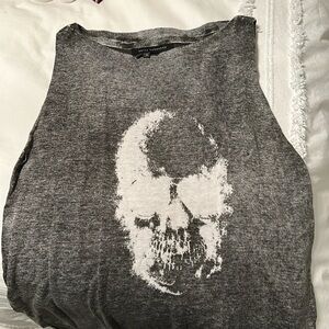Skull cashmere knit sweater tank